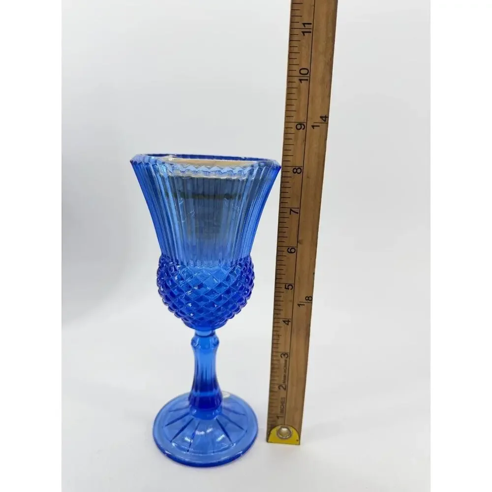 Avon Fostoria George Washington Blue Glass Goblet New Open Box 1.70 lb